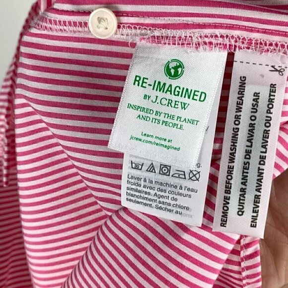 J Crew Re-imagined top style as700 size XS pink white pinstriped ruffle - Picture 12 of 13